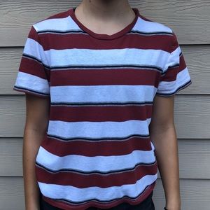 Red and white striped tee